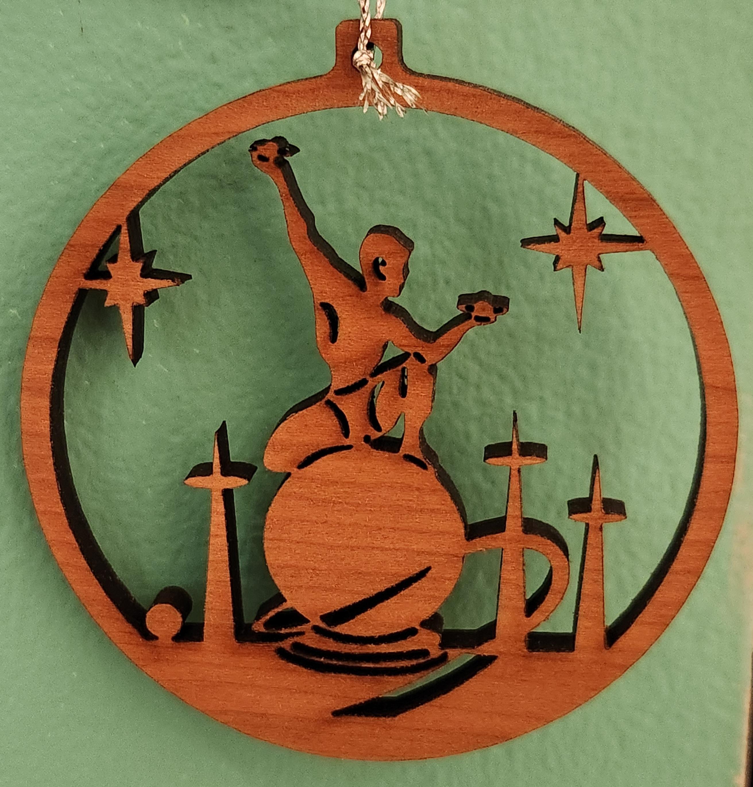 (image for) 1182-05 Man and the Expanding Universe Wood Ornament